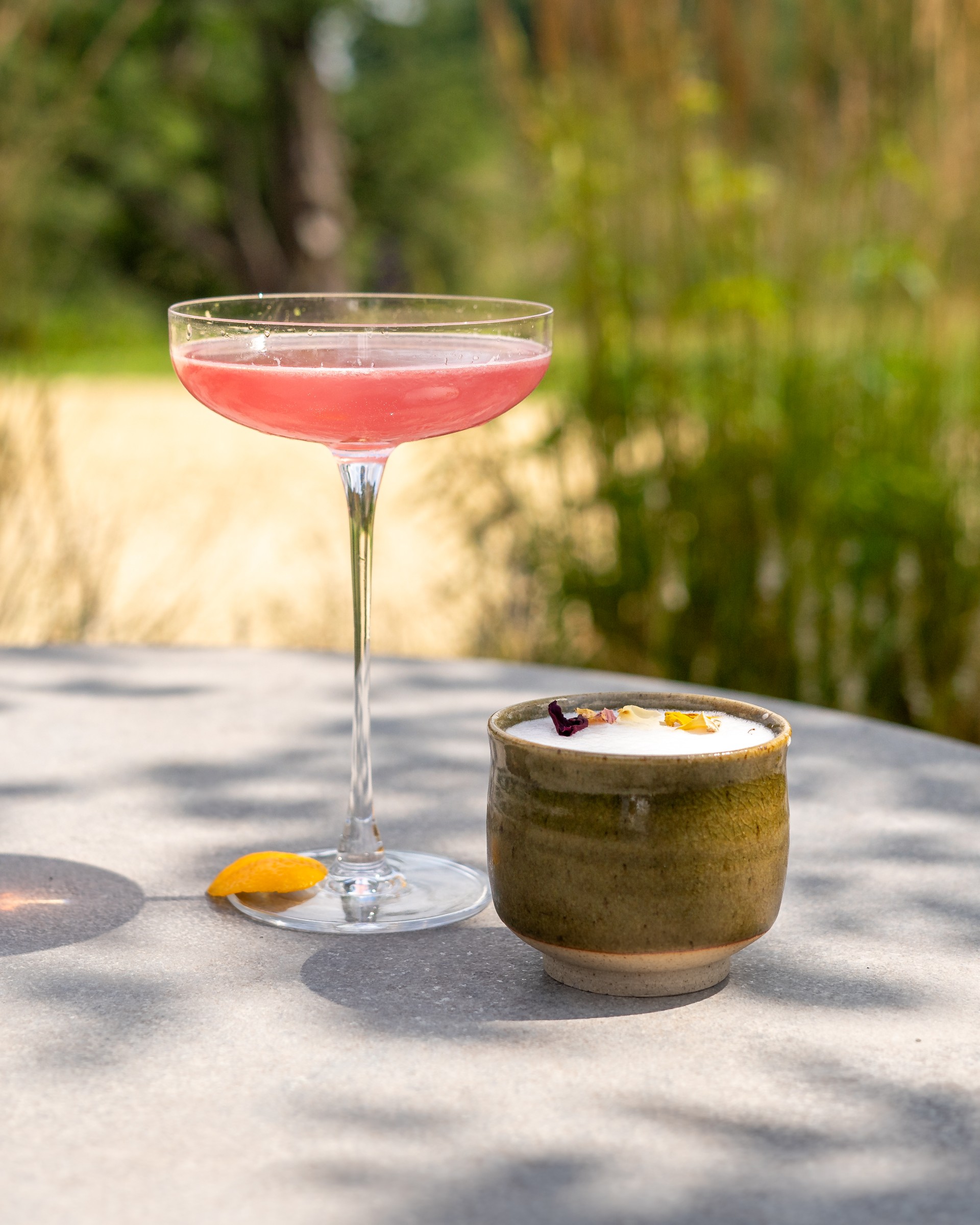 Cocktails On Outdoor Table